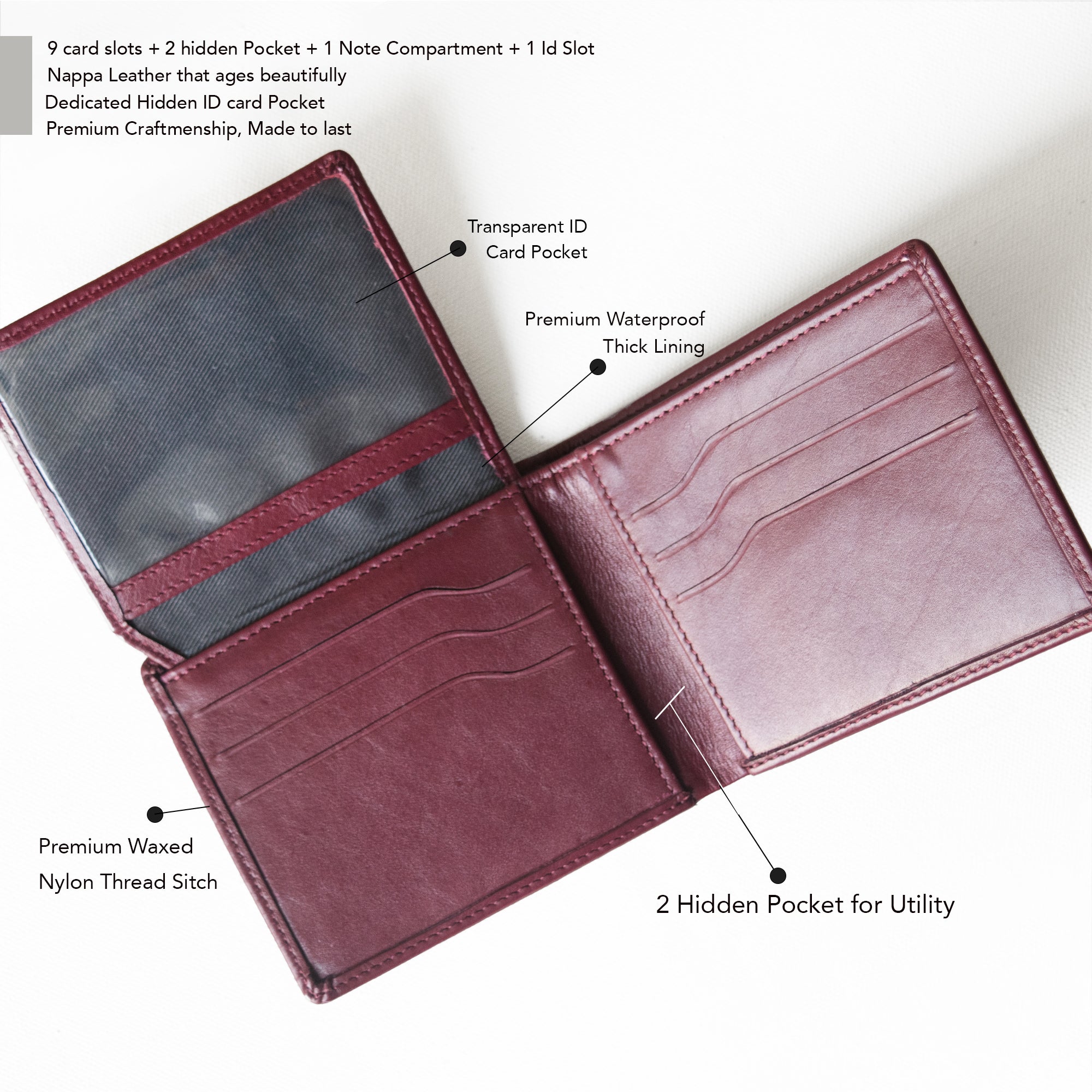 Maverick Bifold Burgundy