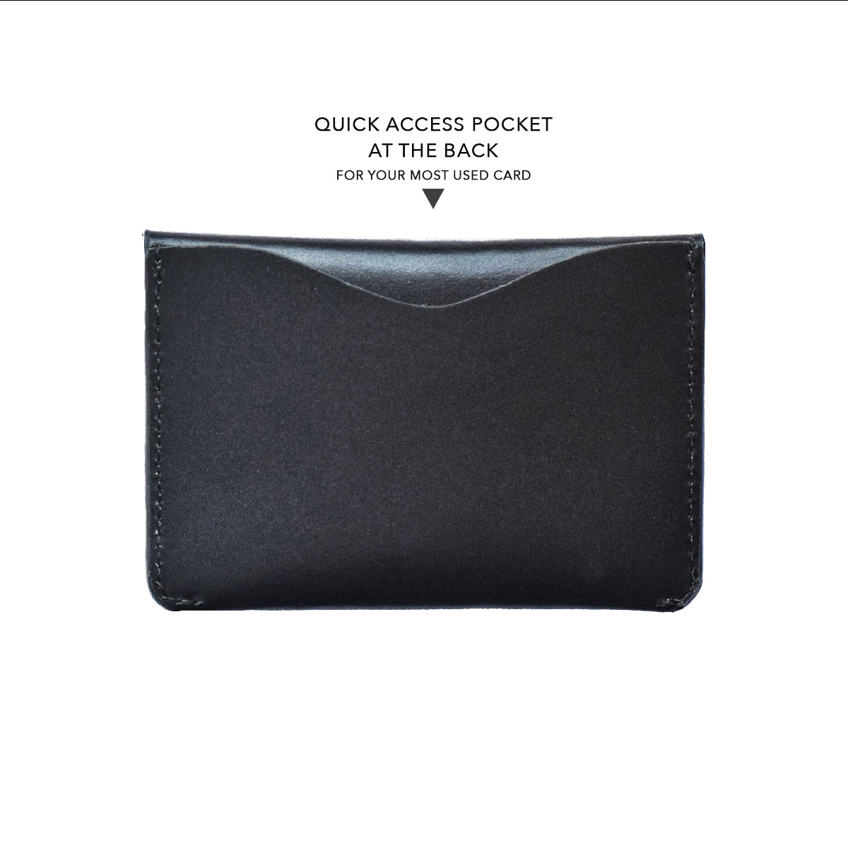 Greece -Black Leather Flap Wallet
