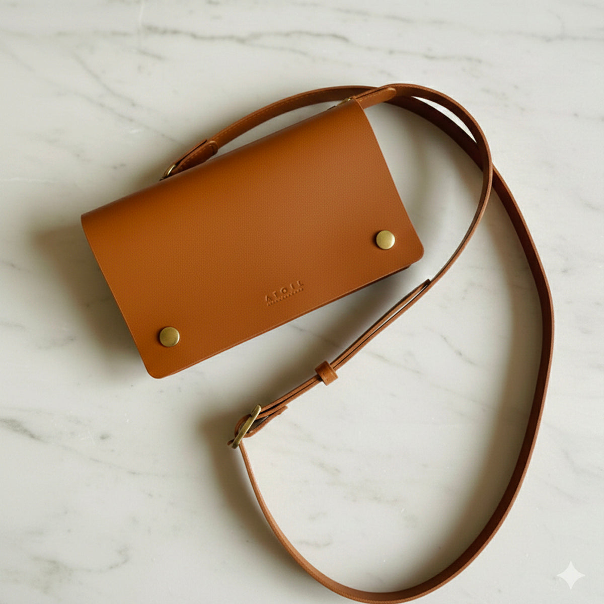 Moulin Tan Clutch with shoulder belt
