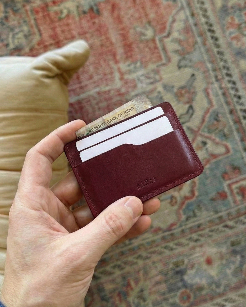 Derby Burgundy Card Wallet